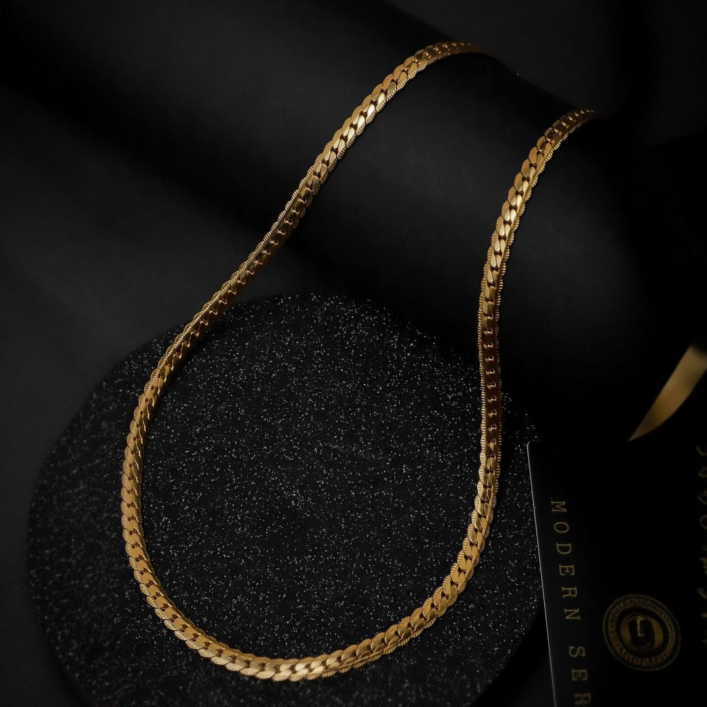 Snake Skin Gold Plated Chain