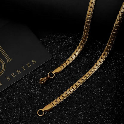 Snake Skin Gold Plated Chain